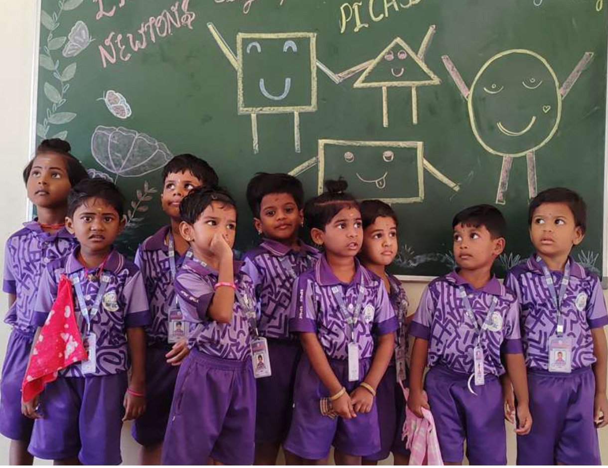 Students and teachers at Sankar Ponnar Global Campus